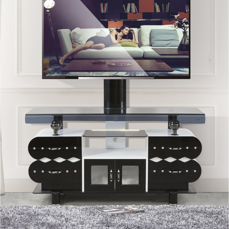 Avamaria Unfinished TV Stand for TVs up to 60", Black/White