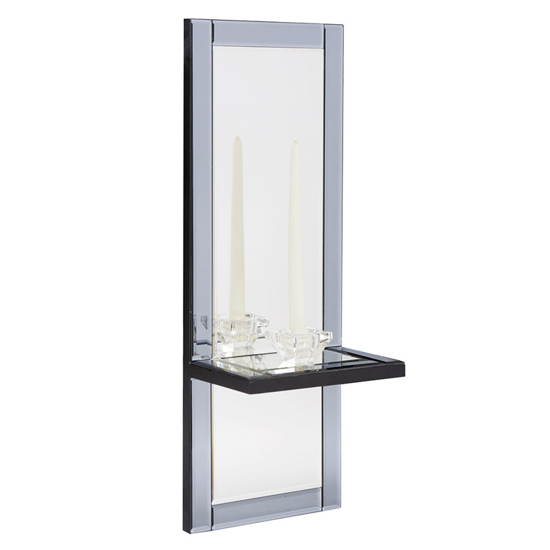 Miroir d'appoint mural avec bougeoir Ice Blue