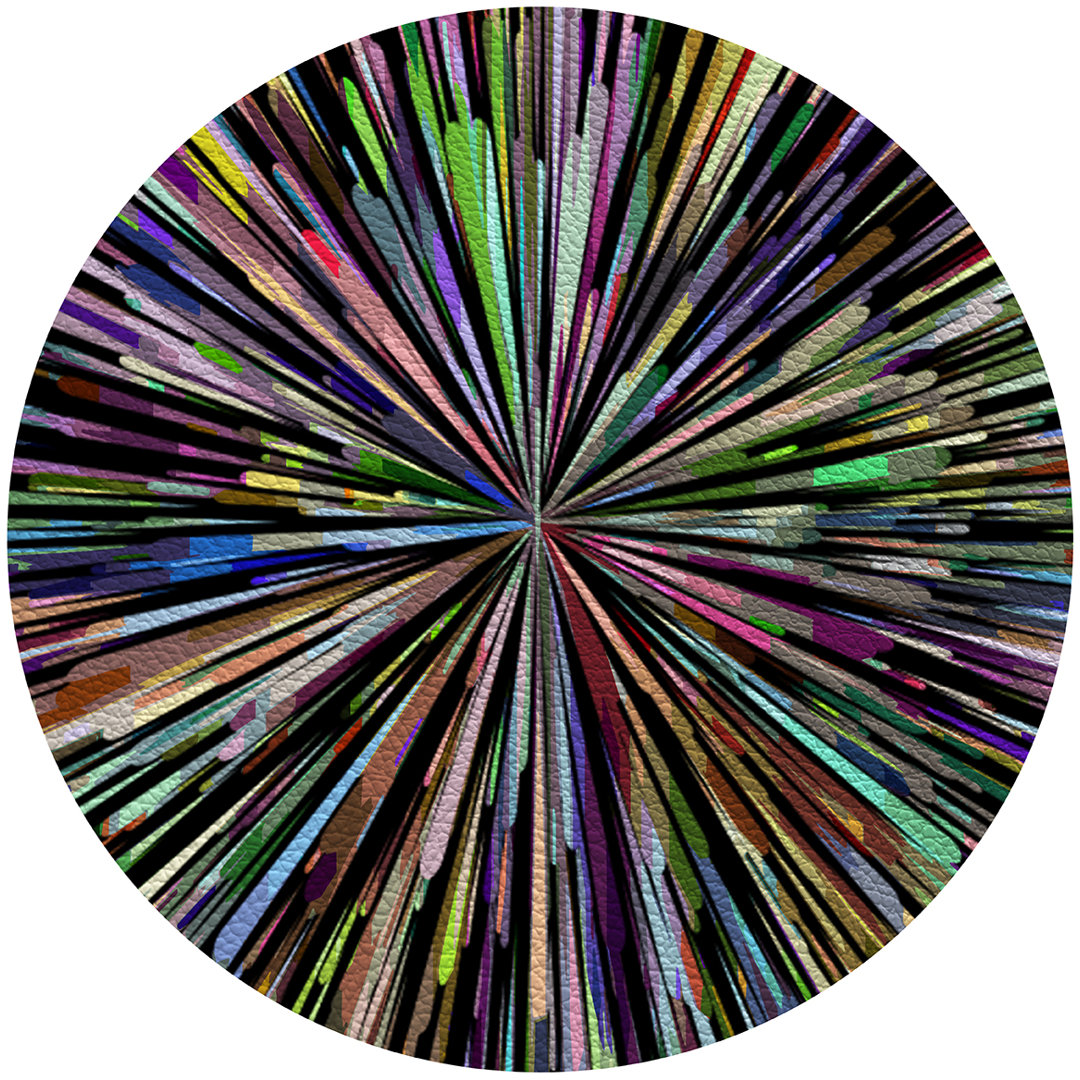 Fireworks Vegan Leather Round Pebble Placemat (Set of 4) Nicolette Mayer 