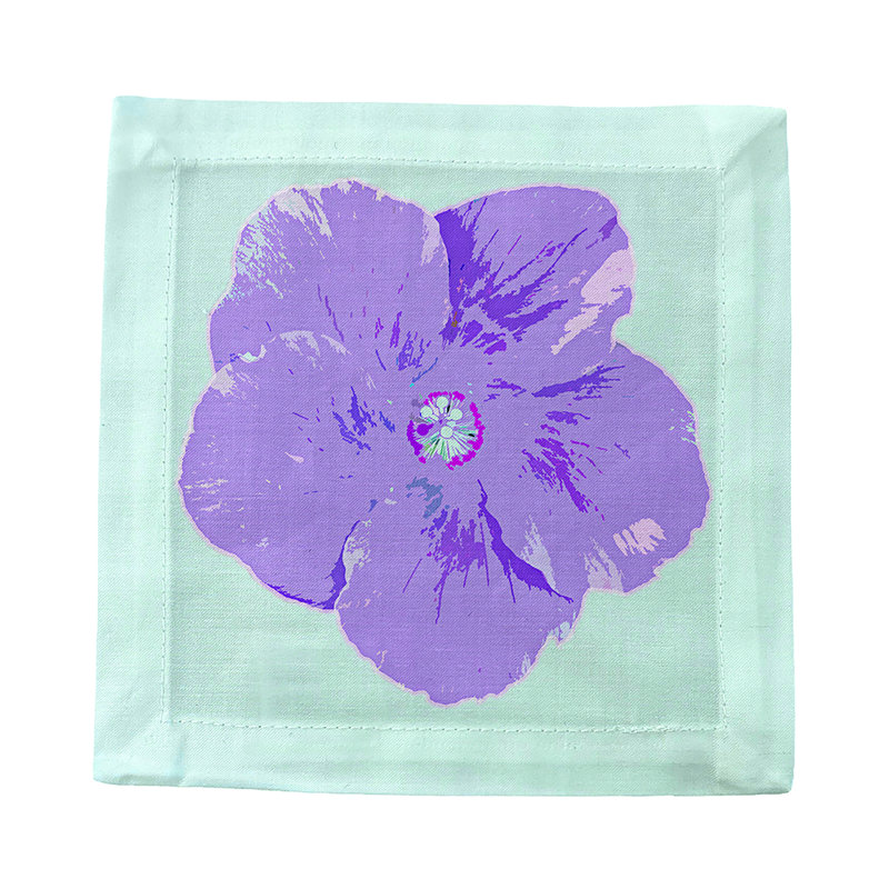 Hibiscus Cotton Sateen Cocktail Napkins, Wander