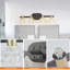 Applique murale 24 po à 4 lumières rétro avec abat-jour en cristal transparent, luminaire de meuble-lavabo en fer noir pour salle de bain ou couloir (sans ampoules)