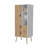 White and Macadamia 2-Drawer Tall Dresser