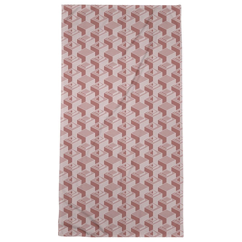 Serviette de plage classique gratte-ciels, Rouge/blanc