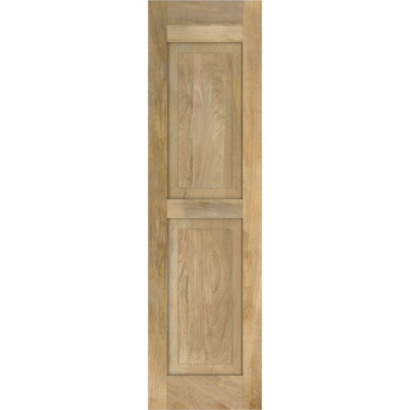 Americraft Two Equal Flat Panel Shutters (Per Pair), 12", Unfinished, 64"