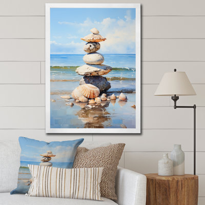 «Silsby Minimalist Beach Shells Tower III», reproduction sur toile