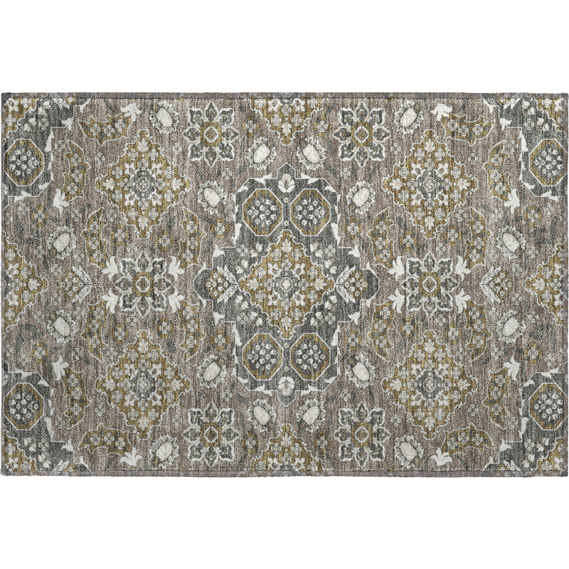 Premium Machine Washable Crestover AMF1853 Global Rug, Rectangle 1'8" x 2'6"