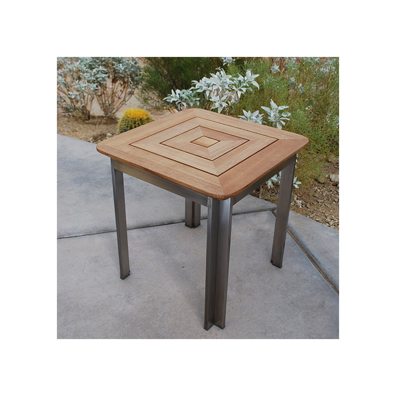 Tivoli Outdoor Square Side Table, Gray, No