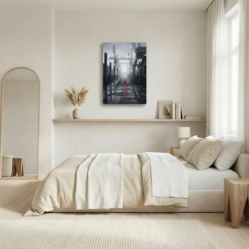 Art mural en toile Gallery Wrap pour le salon, la chambre à coucher, le bureau ou le vestibule - décoration murale décorative avec brouillard industriel