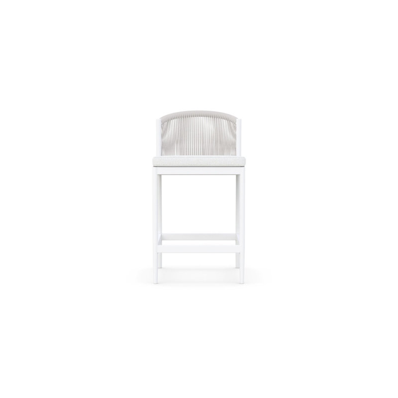 Catalina Patio Bar Stool with Cushion, Sand, 28.54" H
