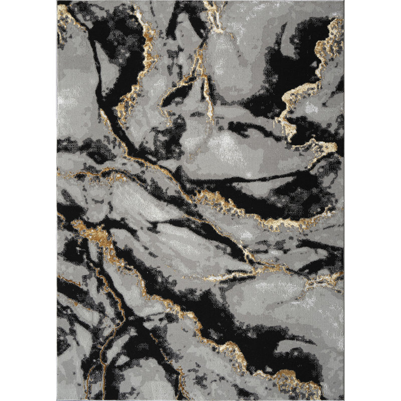 Tapis de luxe à motif abstrait, Rectangle 2 pi 8 po x 5 pi