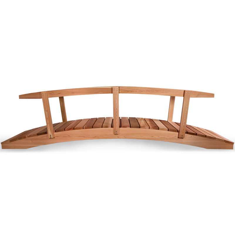 12-ft Natural Cedar Garden Bridge with Side Rails