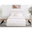 Grand lit plateforme tapissier Livcle Ivory Boucle
