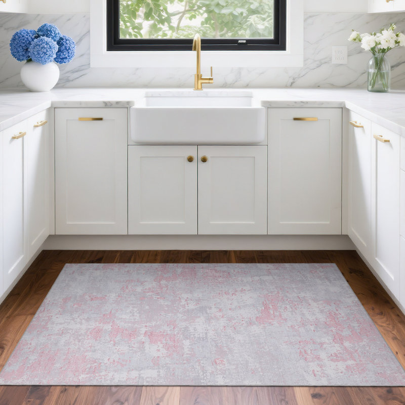 Rectangle Abstract Area Rug, Pink, Rectangle 120 x 170 cm
