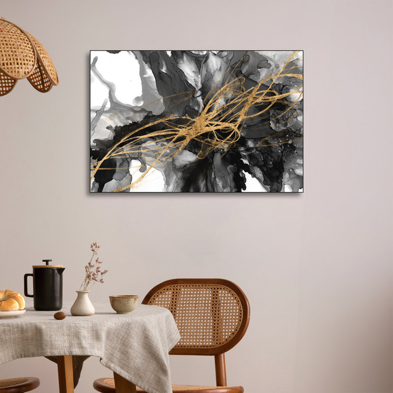 Reproduction d'art sur toile, "Steppeix", "Vortex doré I" par Jennifer Goldberger