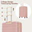 Ensemble de valises rigides 6 pièces avec serrure TSA, ensemble de valise à roulettes 16/20/24/28 pouces avec sac de voyage extensible et trousse de toilette imperméable, poignée réglable
