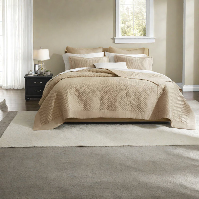 Ensemble de courtepointe moderne en coton respirant pour grand lit