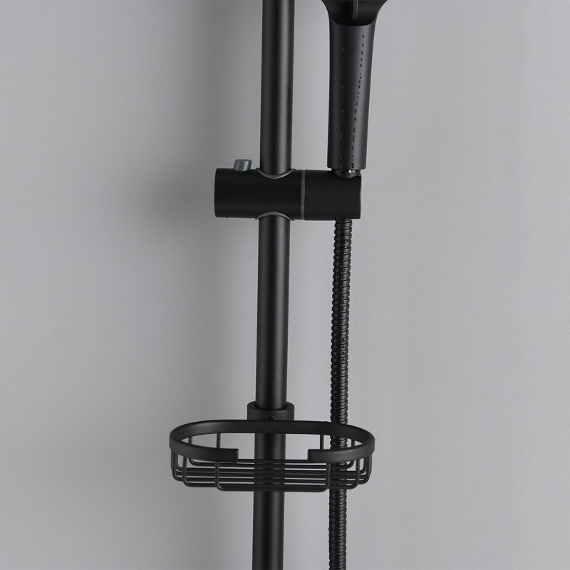 Système de douche à 2 jets avec douchette en noir mat (valve incluse)