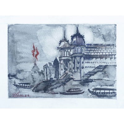 Kashi Ghat | Aquarelle de Shiva Pandey