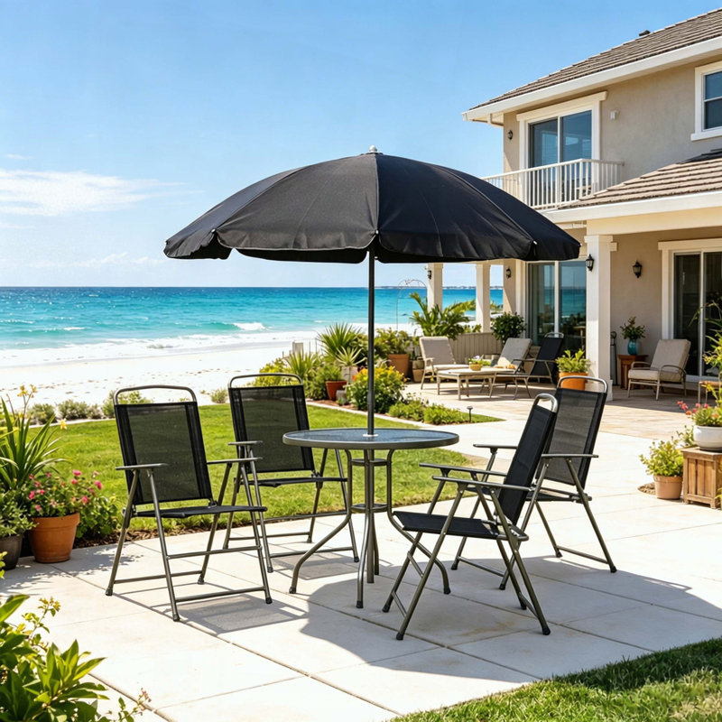 Ensemble repas 6 pièces avec parasol