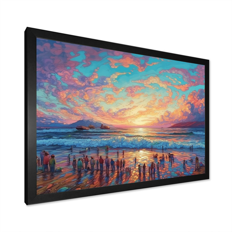 L'océan dans tout ce qui est Beaty III - impression, Cadre photo noir, H 34 po x l 44 po x P 1,5 po