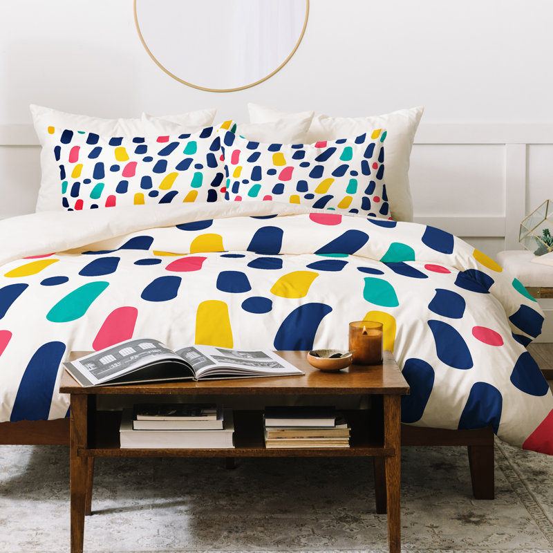 Ensemble de housse de couette à pois et tirets, Grand