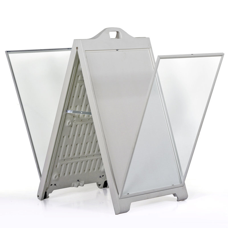 White Double-Sided Sidewalk A-Frame Sign w/ Protective Lens 24"x36"