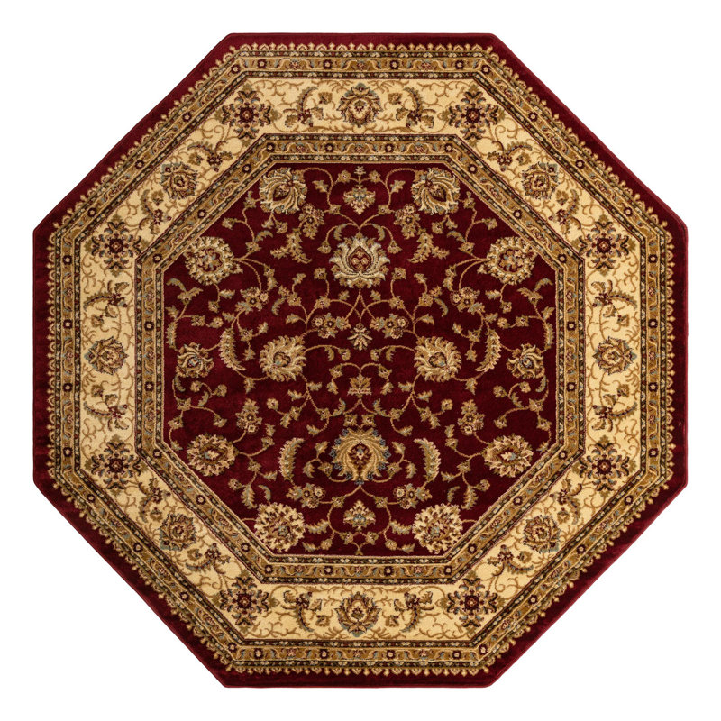 Niles Oriental Area Rug, Octagon 7'10" x 7'10", Red