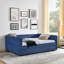 Grand lit de jour capitonné Boucle avec 2 tiroirs de rangement et canapé-lit tapissier (88 po x 65,5 po x 29,5 po)-9539195