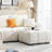 LoopLux 110" Modular L-Shape Sectional Sofa - Boucle Fabric with Pull-Line Design, Movable Ottoman & 330 lb Capacity - 4-Seater-1489094818