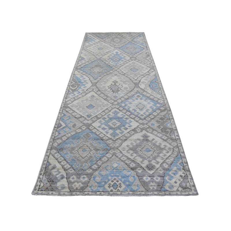 Tapis de couloir gris en laine noué à la main 4 pi x 11 pi 7 po Anatolian Village 6E6B7CC8588C4AA9BE94787016814490