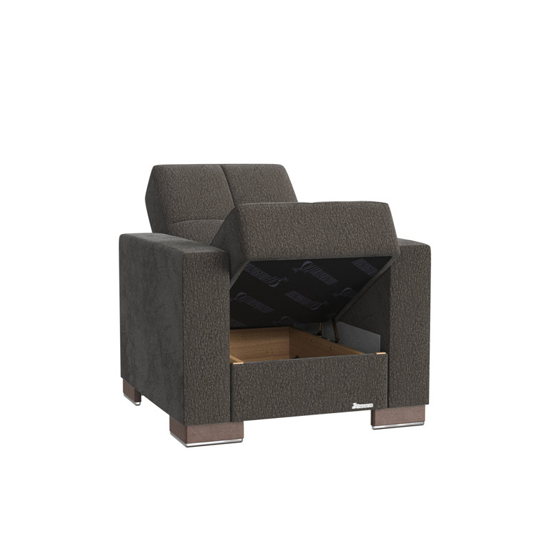 Fauteuil convertible 3-en-1 Annalice Armada, Gris chenille