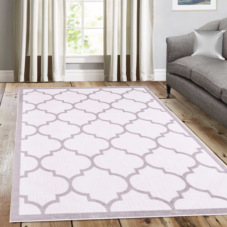 Tapis blanc à motif géométrique Trendy