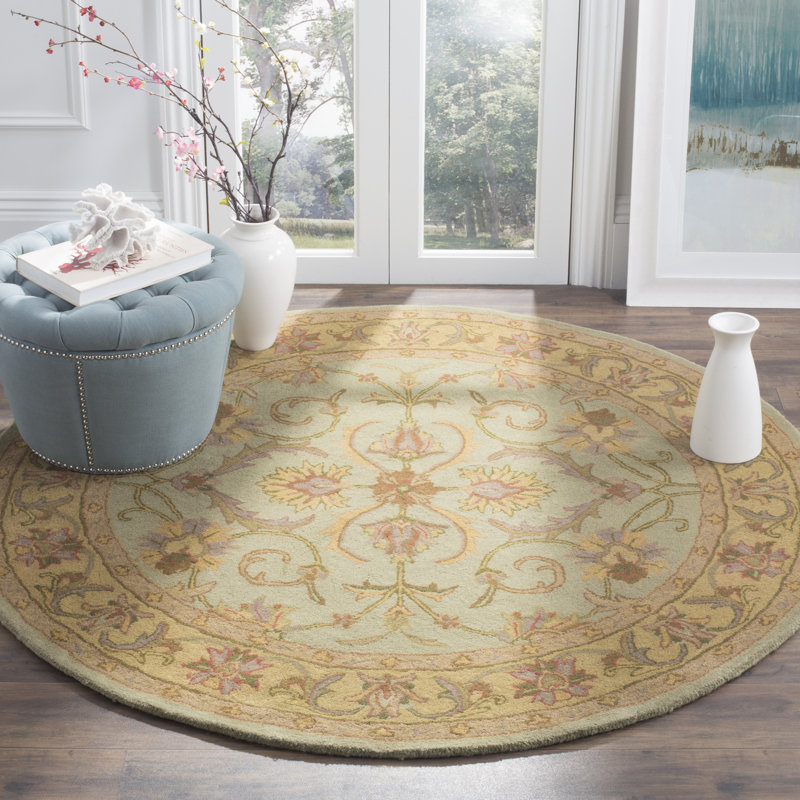 Tapis oriental en laine touffeté à la main Taylor, Rond 6 pi