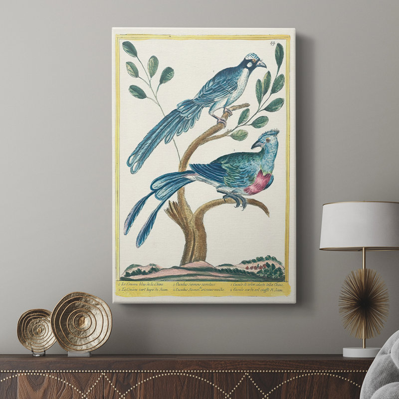 Pastel Birds VI -Custom Wrapped Gallery Cavas, 27" H x 18" W