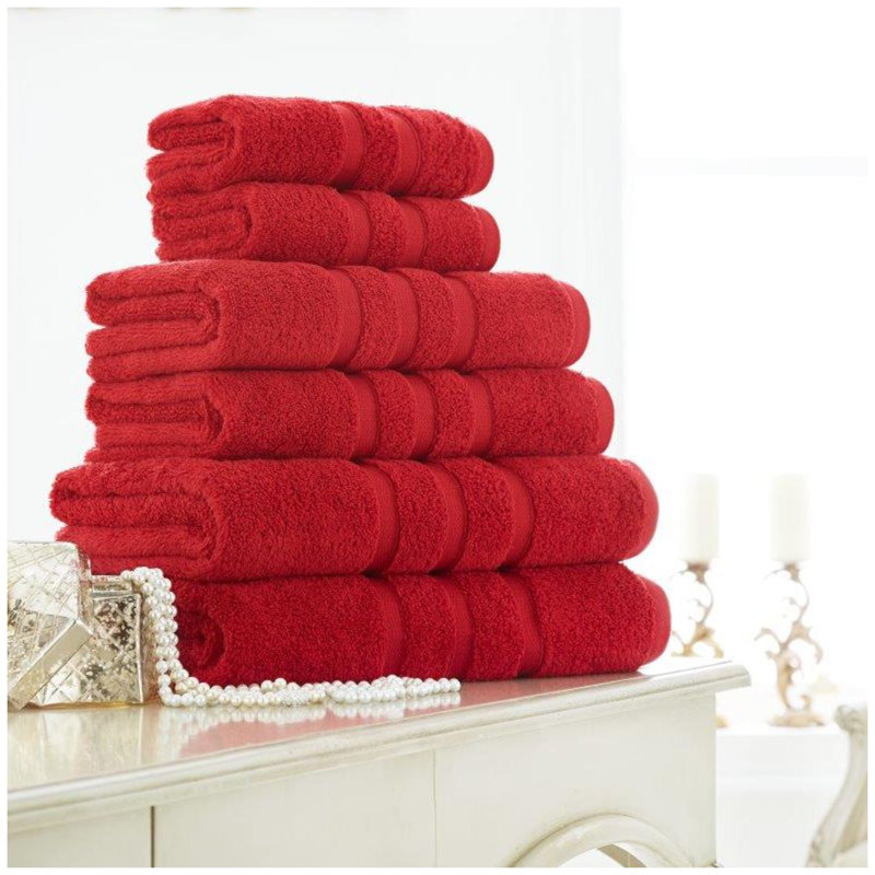 Zero 2 Piece Bath Towel Same-Size Bale, Red, Bath Sheet - 2 Pack