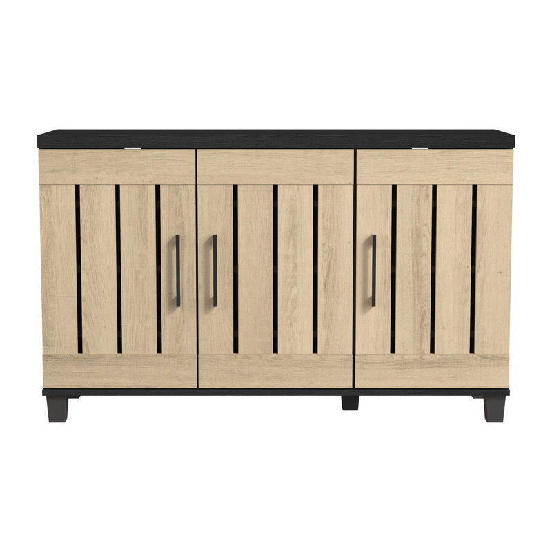 Ensemble de rangement pour chaussures 28 paires Banos, Chêne noir / chêne d'Oslo