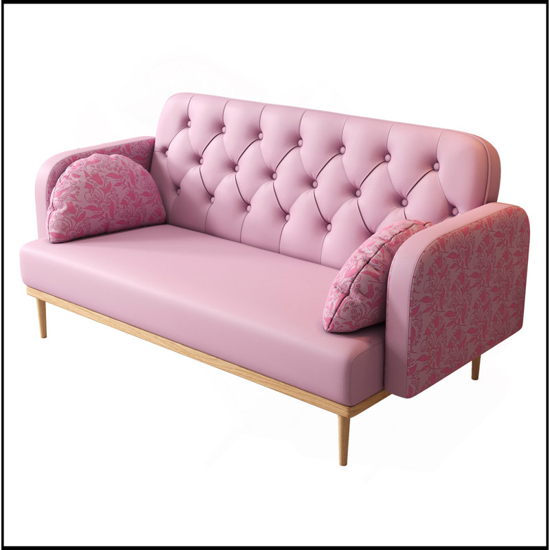 Canapé avec causeuse et motif tulipe, Rose clair