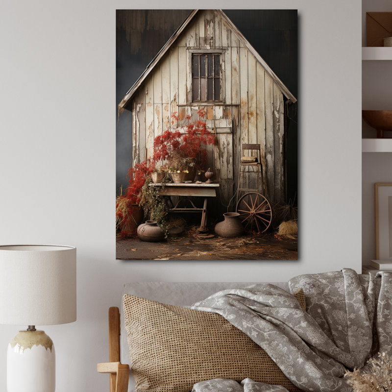 Asriel Barns Rustic Charm X - Barns, reproduction d'art sur toile encadrée, H 40 po x l 30 po x P 1,5 po, Toile tendue