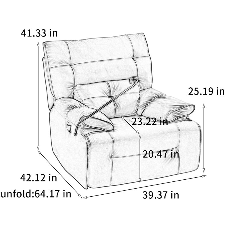 Adjustable recliner for casual comfort, Orange