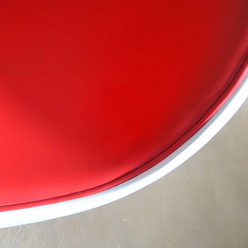 Chaise berçante moderne individuelle rembourrée, Rouge