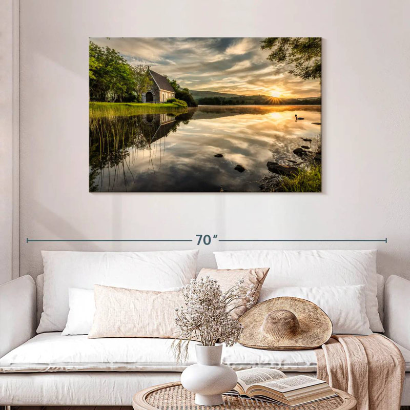 Adella Gougane Barra Lake Church Sunrise, H 30 po x l 45 po