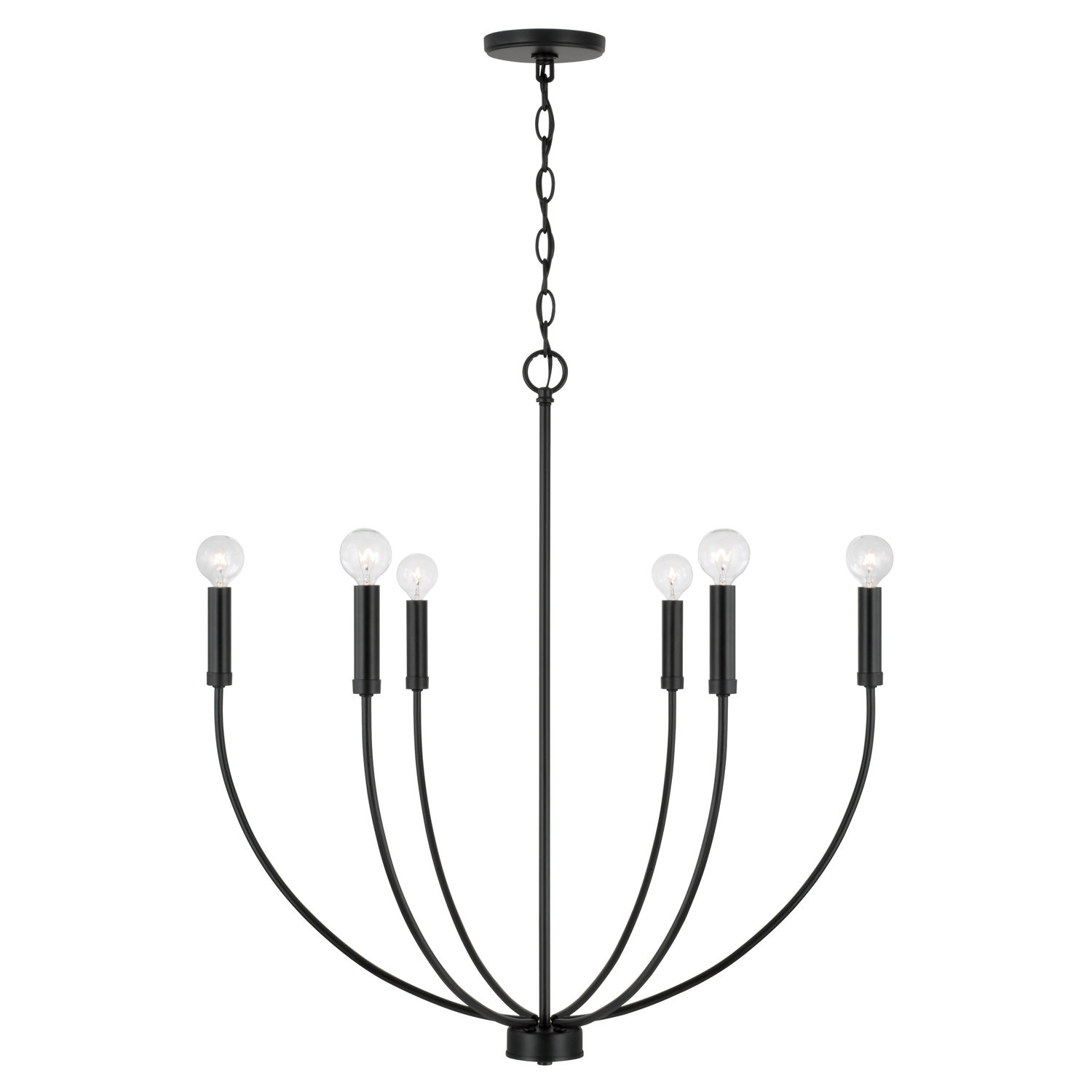 Ansley Chandelier, Black, 6 Lights