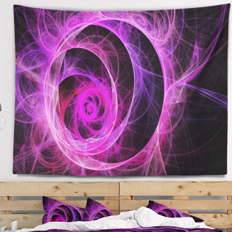Tapisserie florale fleur exotique rose, H 32 po x l 39 po