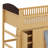 Loft Bed With Storage Cabinet, Wood Loft Bed Frame With LED Light & Wardrobe-123053230-123053229