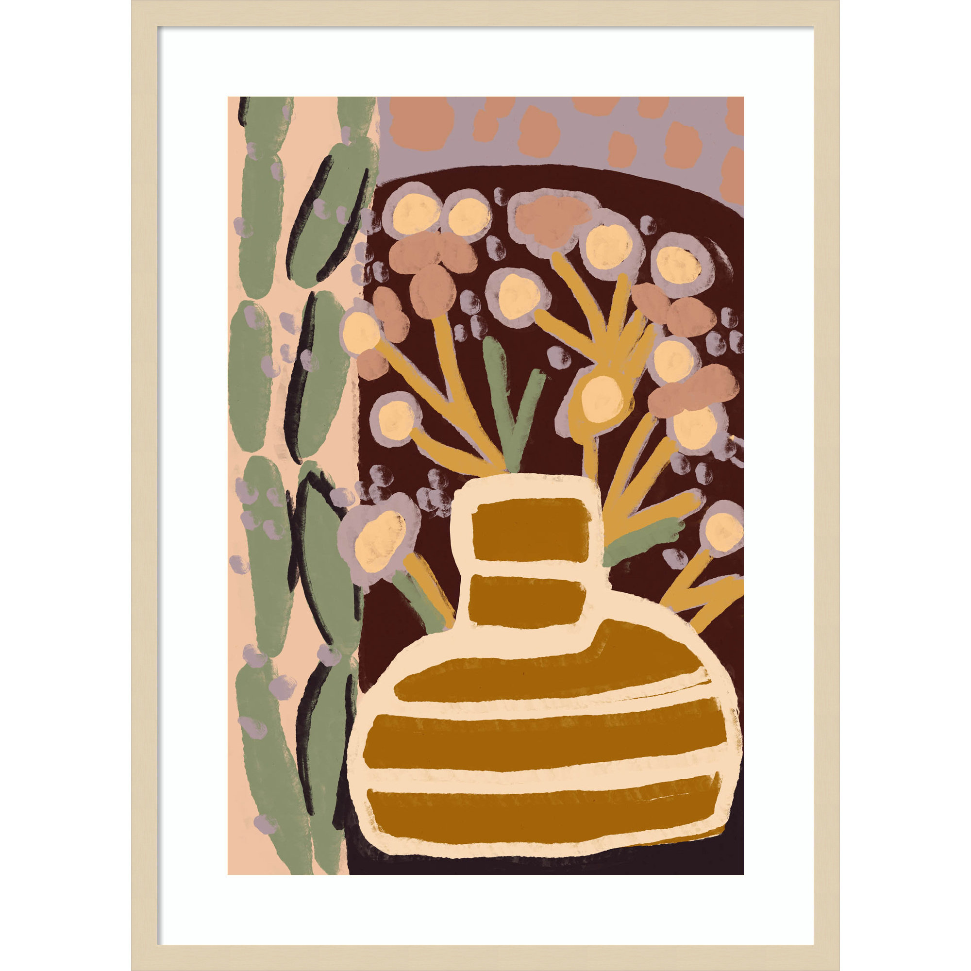 Pastel Impression by Treechild, 33" H x 24" W, Brown Framed