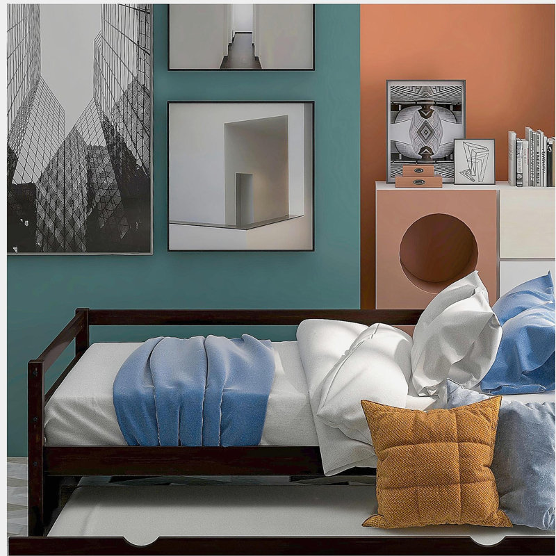 Twin Size Daybed with Trundle Frame Set, Espresso