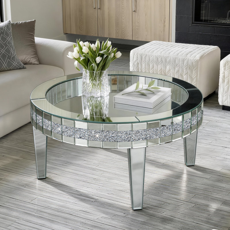 Meichele Glass Round Coffee Table 35"