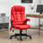 High Back Vibration Massage Office Chair With 6 Vibration Points, Heated Reclining PU Leather Computer Chair With Armrest And Remote-1787121184