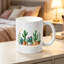One Ceramic Coffee Mug Featuring a Colorful Cactus And Succulent Design, Available in Various Colors, Perfect for Daily Use And Couples.