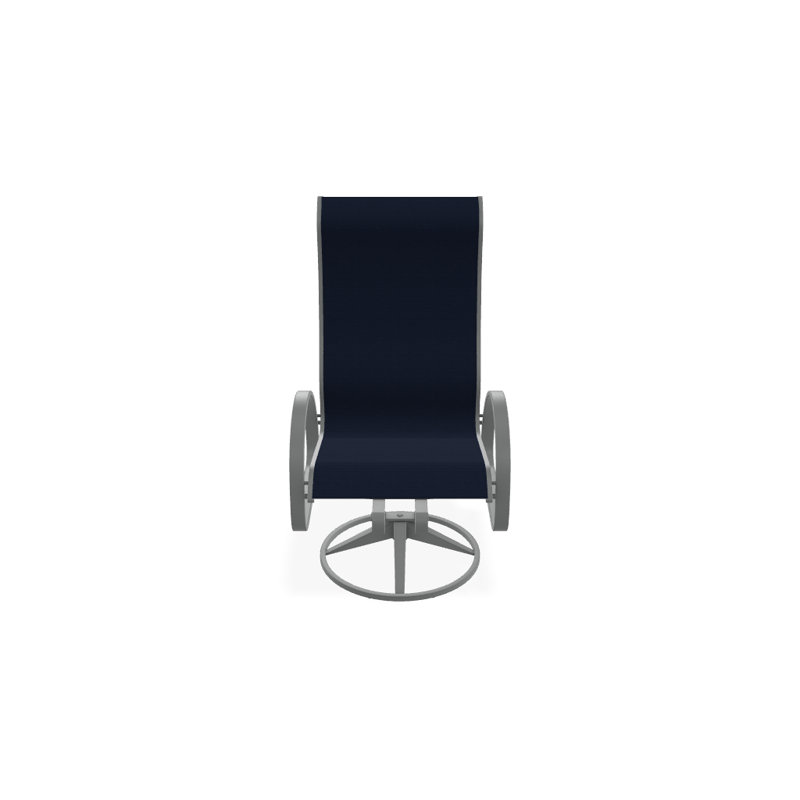 Aruba 1 Outdoor Dining Armchair, Textured Graphite, Navy 13D Sunbrella®